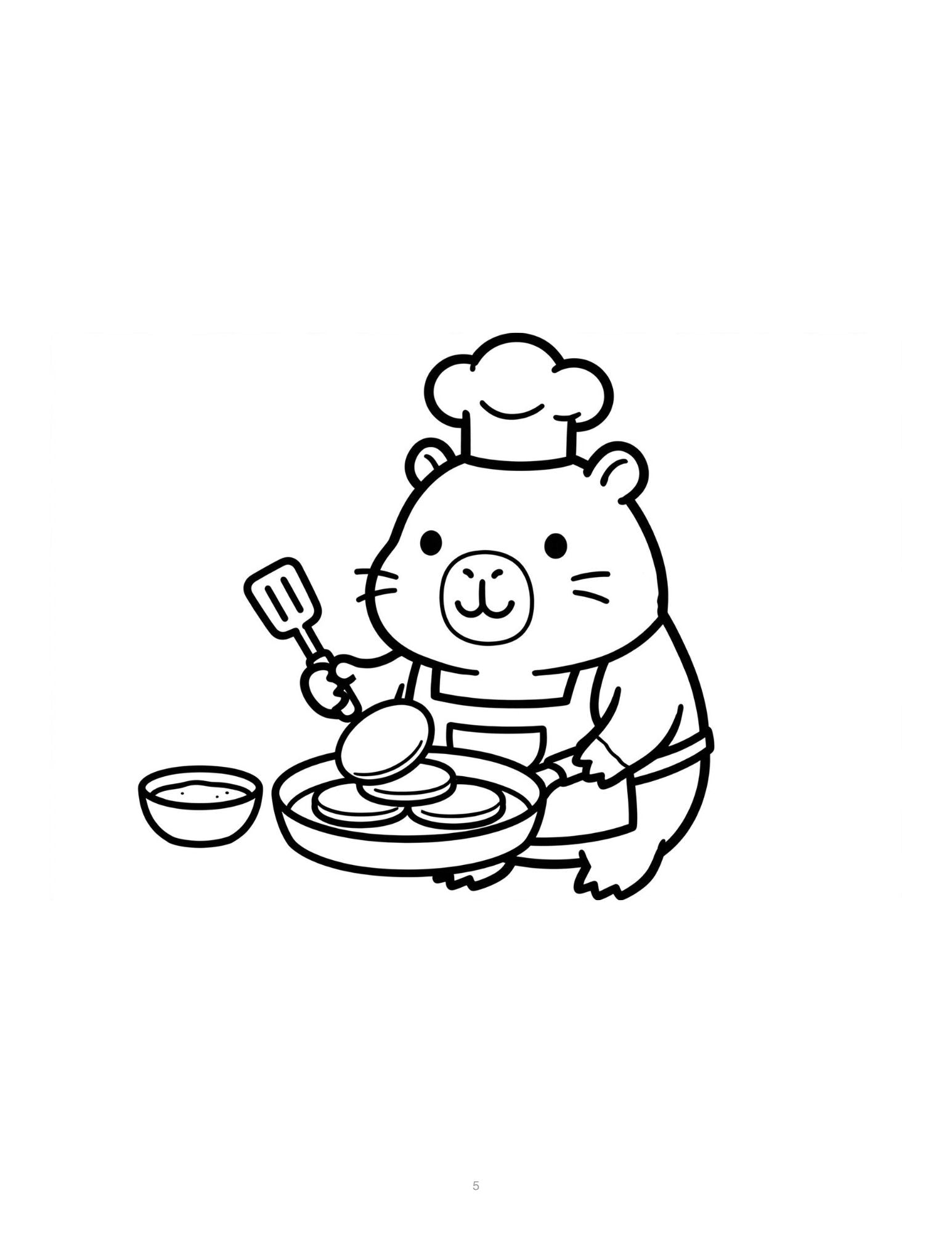 Cozy Capybara Café – Bold & Easy Coloring Book