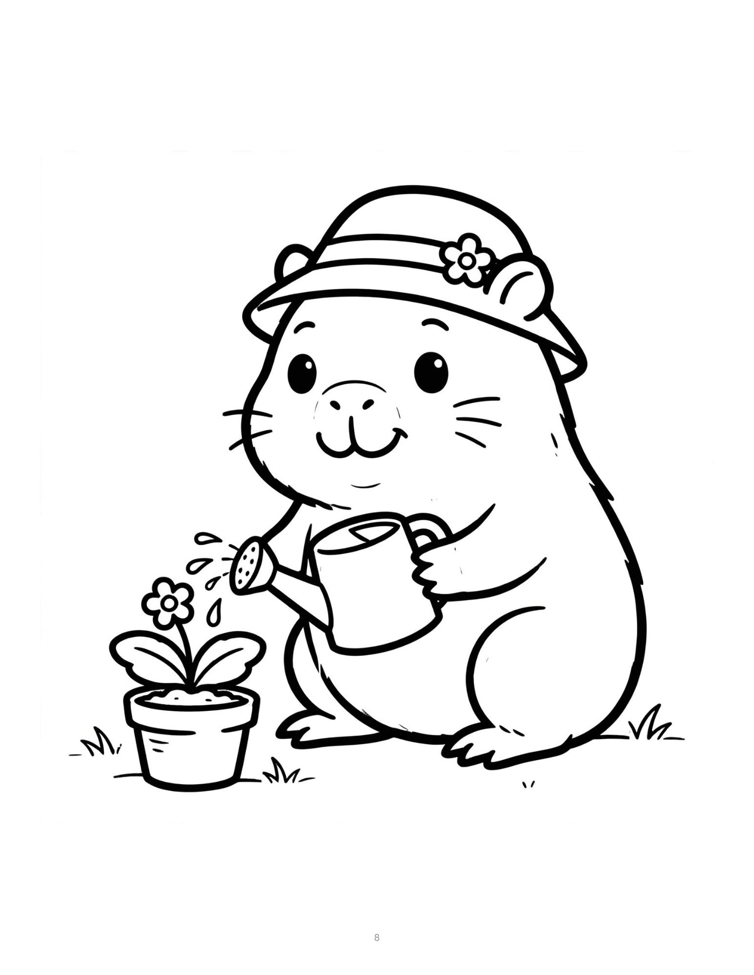 Cozy Capybara Café – Bold & Easy Coloring Book