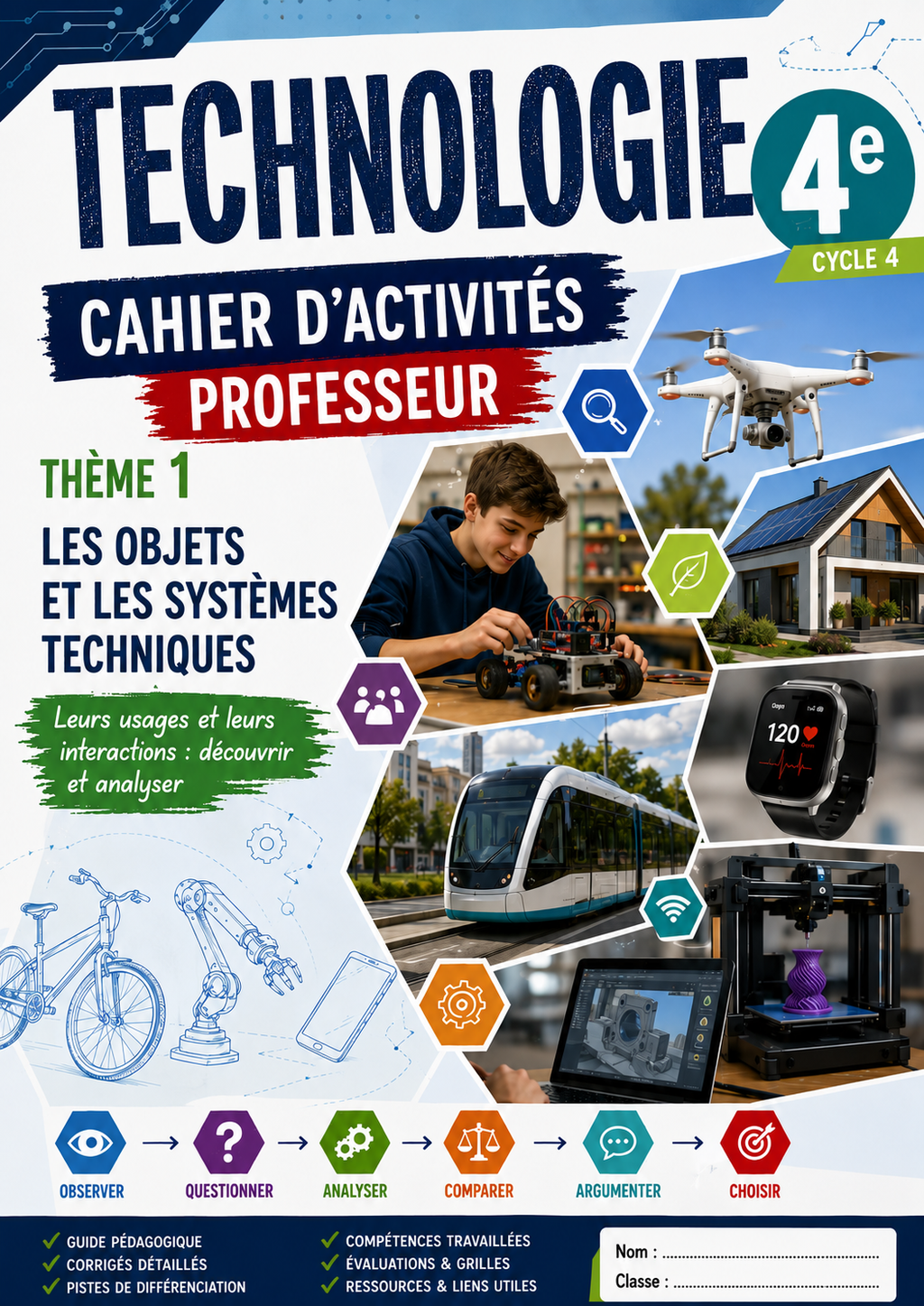 Cahier d’activités Technologie 4e – Professeur avec Corrigés (Cycle 4, PDF)