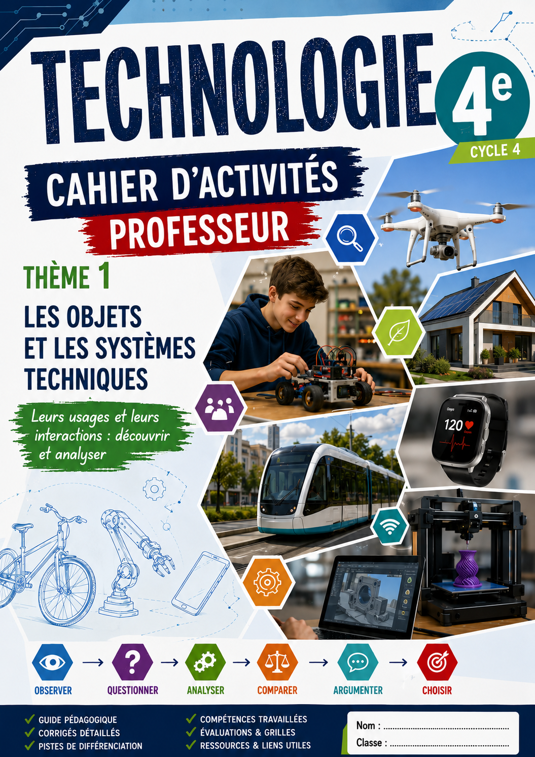 Cahier d’activités Technologie 4e – Professeur avec Corrigés (Cycle 4, PDF)