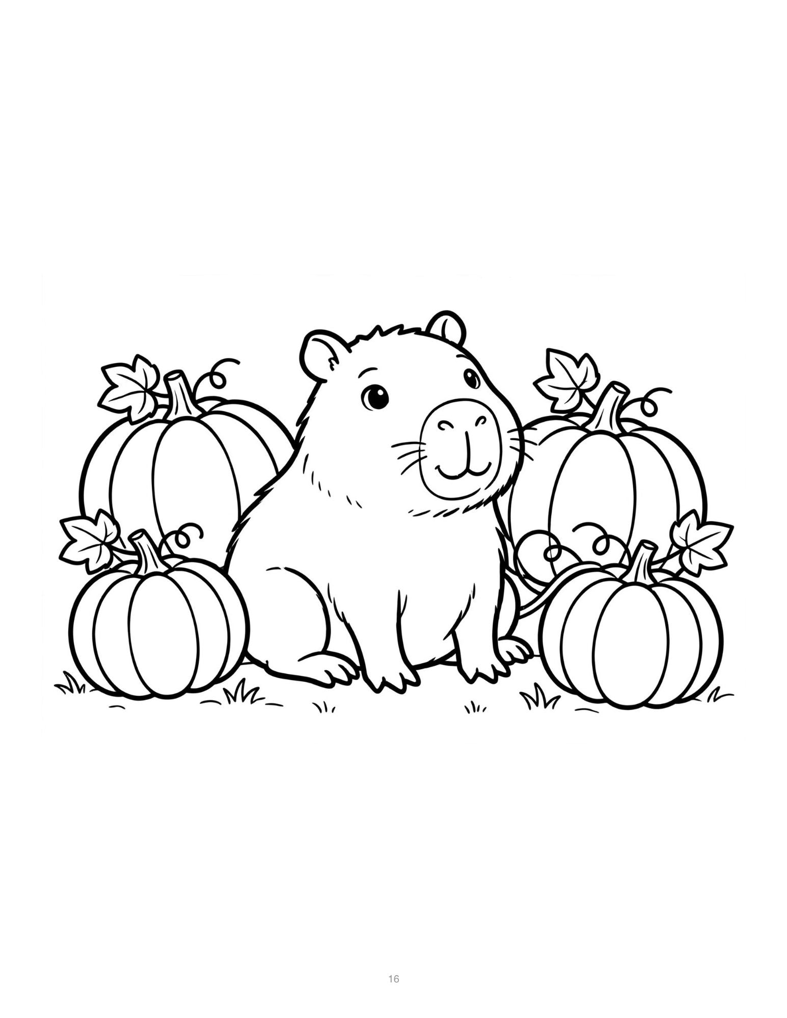 Bold and Easy Capybara Coloring Book
