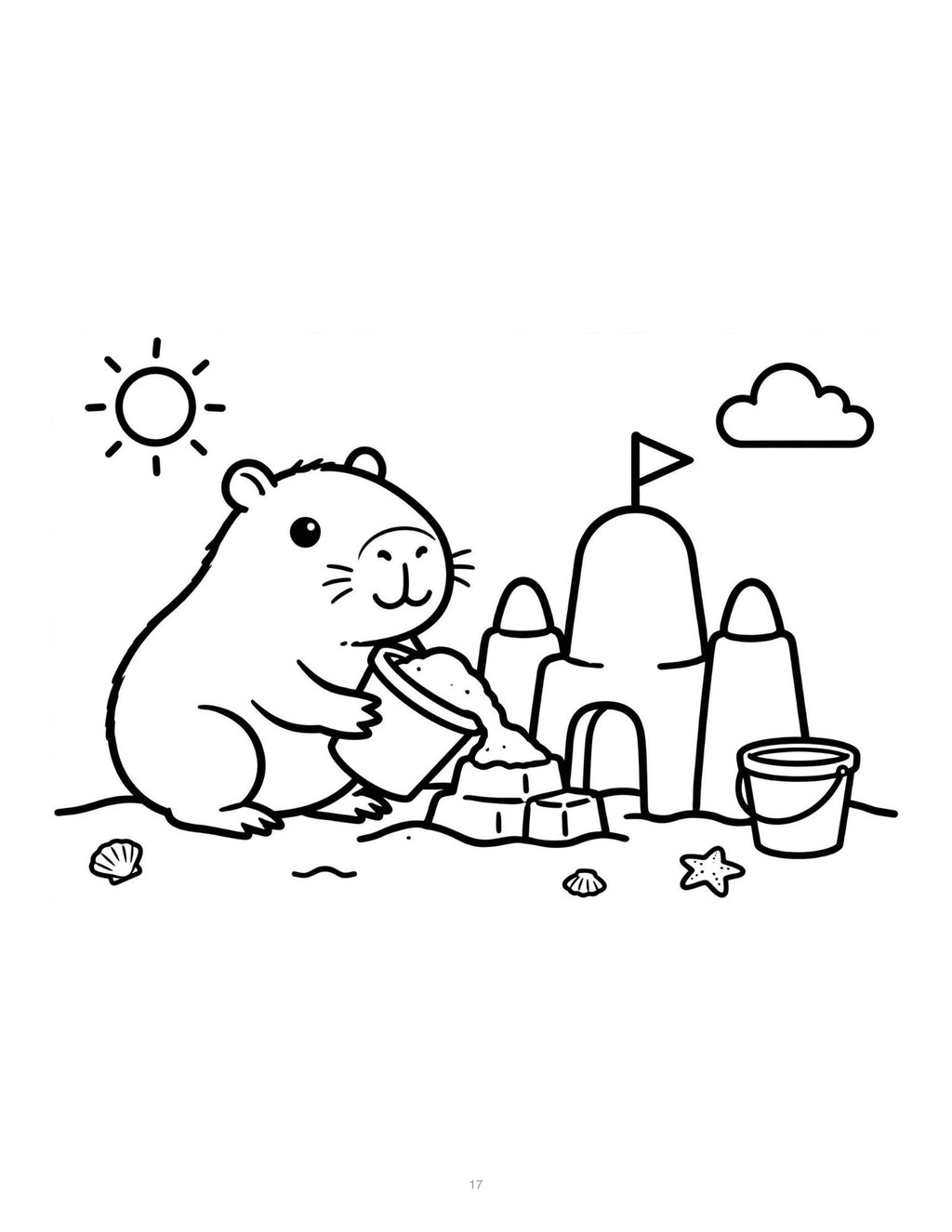 Bold and Easy Capybara Coloring Book