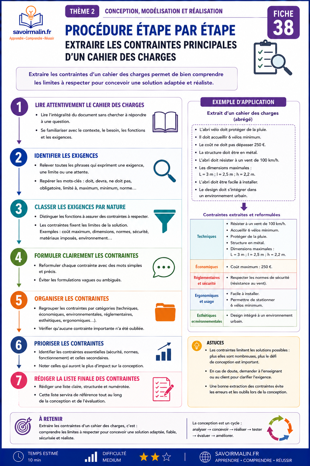 Fiches de révision Technologie 3e – Thème 2 : Structure et Fonctionnement (34 fiches PDF)
