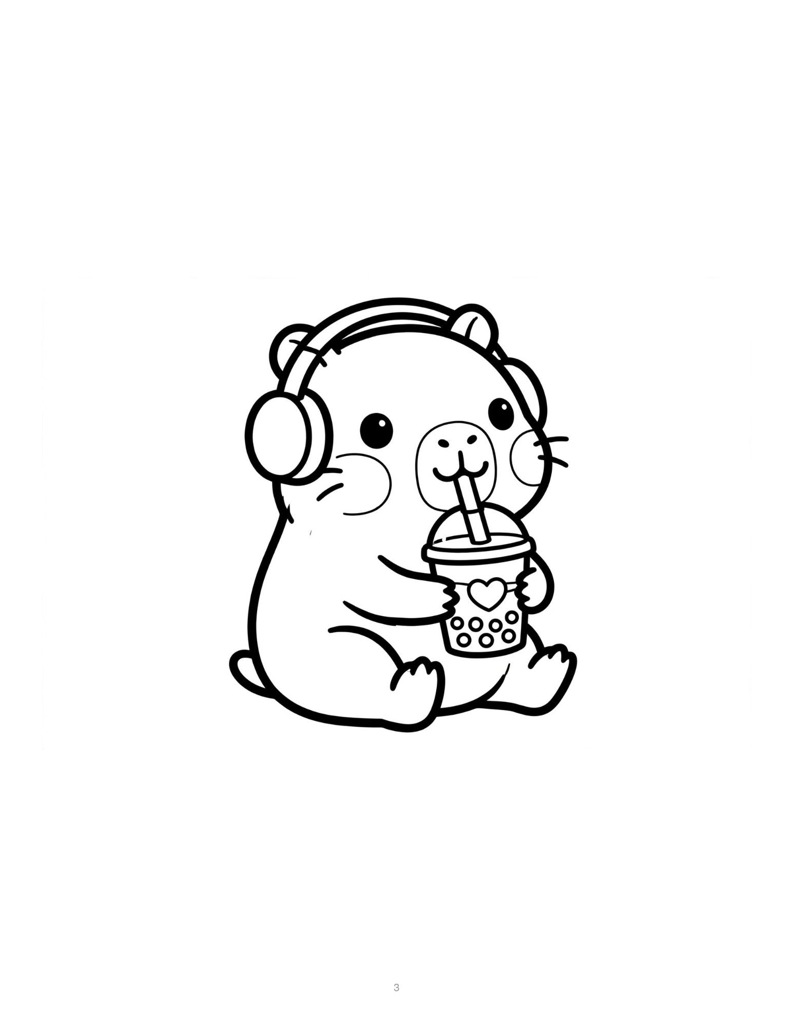 Bold and Easy Capybara Coloring Book