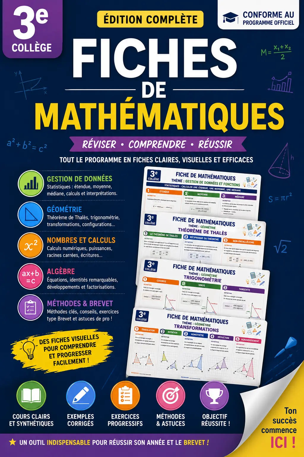Fiches  maths 3e