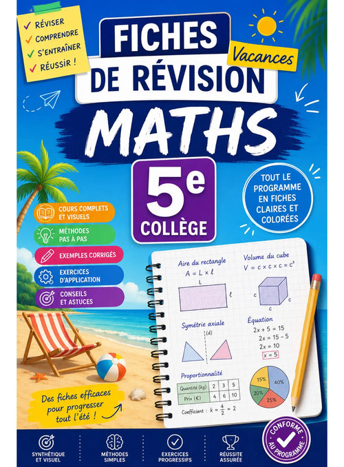 Fiches de Révision Maths – 5e Collège-Édition Vacances SavoirMalin
